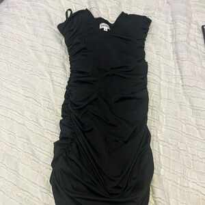 Black strapless mini dress from revolve